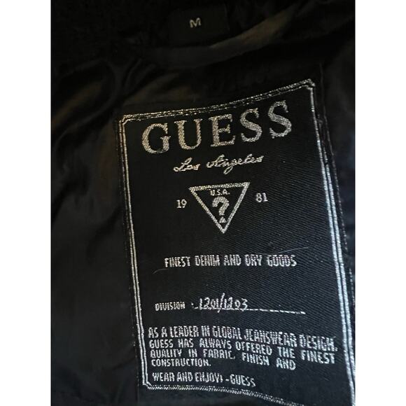 GUESS BLACK DOWN QUILTED PUFFER JACKET COAT SIZE M / MEDIUM - Picture 7 of 7